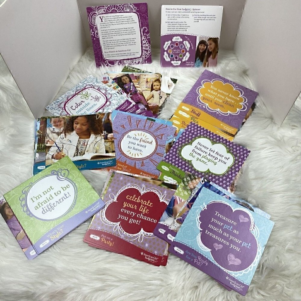 AMERICAN GIRL Truly Me Activity Box Games Dial Wheel Pick a Color Crafts Recipes